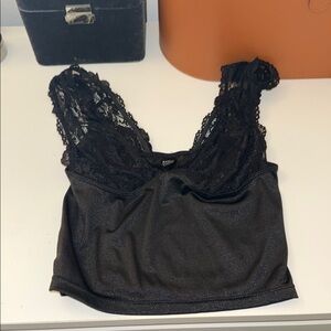 *Never worn before* SHEIN Black Lace Crop Top